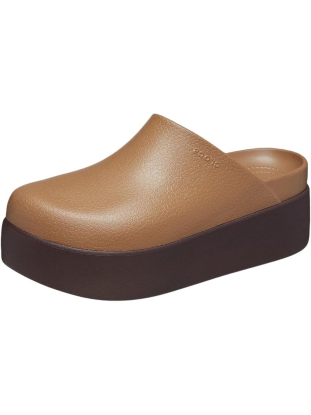 Women's Dark Brown Imported Dylan Platform Clog Chunky Pull-On Mules Slides